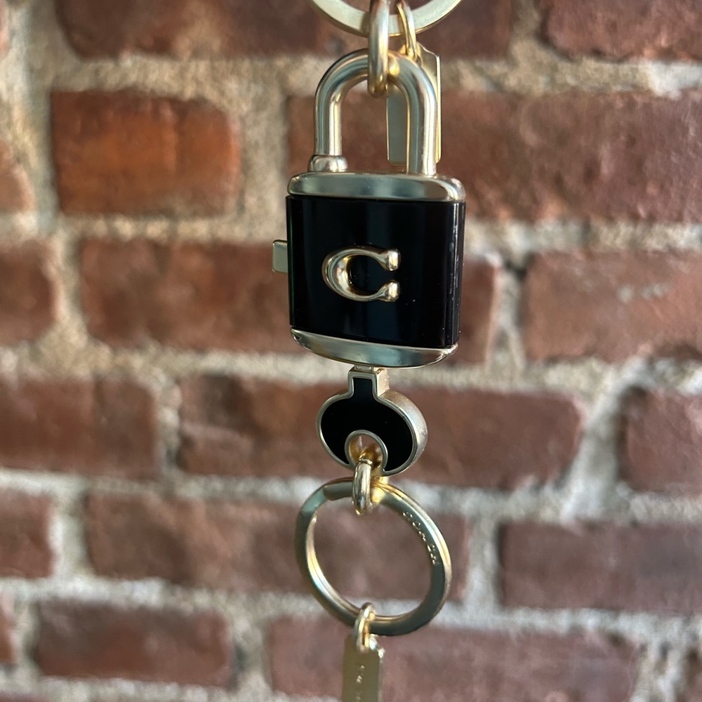 Coach lock & key keychain